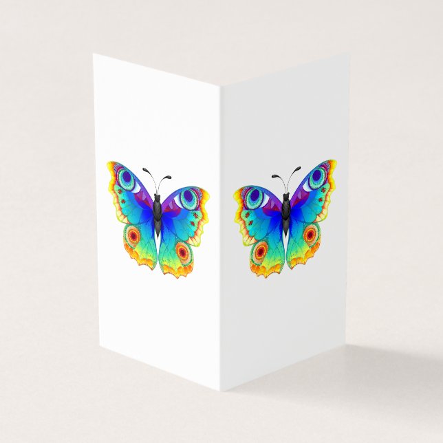 Rainbow Butterfly Peacock Eye Kaart (Buitenkant)