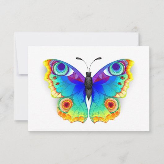Rainbow Butterfly Peacock Eye Kaart (Voorkant)