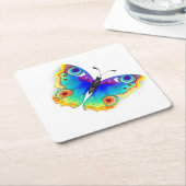 Rainbow Butterfly Peacock Eye Kartonnen Onderzetters (Schuin)
