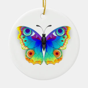 Rainbow Butterfly Peacock Eye Keramisch Ornament