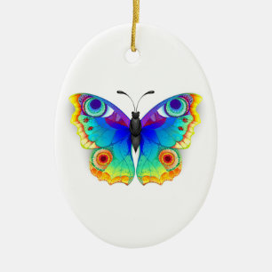 Rainbow Butterfly Peacock Eye Keramisch Ornament