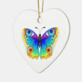 Rainbow Butterfly Peacock Eye Keramisch Ornament (Links)