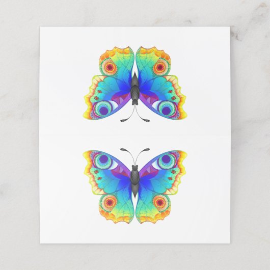 Rainbow Butterfly Peacock Eye Klantenkaartje (Buitenkant ongevouwen)