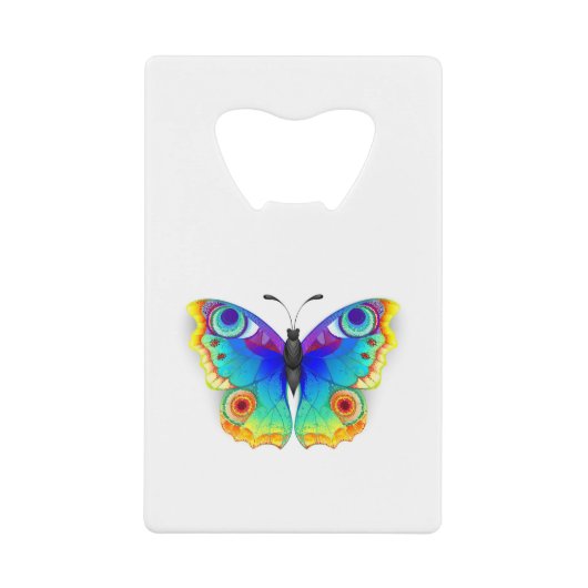 Rainbow Butterfly Peacock Eye Kredietkaart Flessenopener (Voorkant)