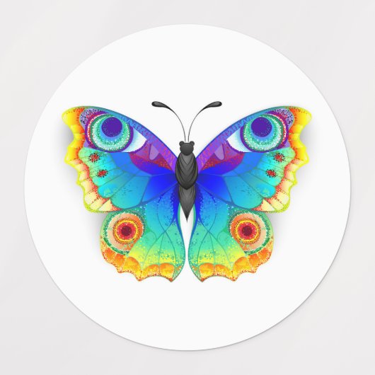Rainbow Butterfly Peacock Eye Labels (Design 1)