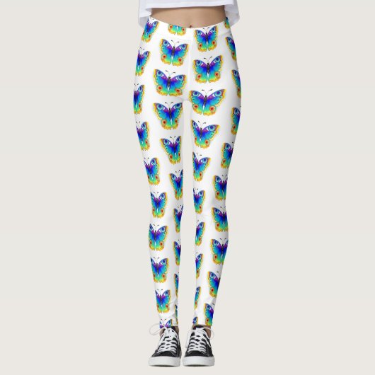 Rainbow Butterfly Peacock Eye Leggings (Voorkant)