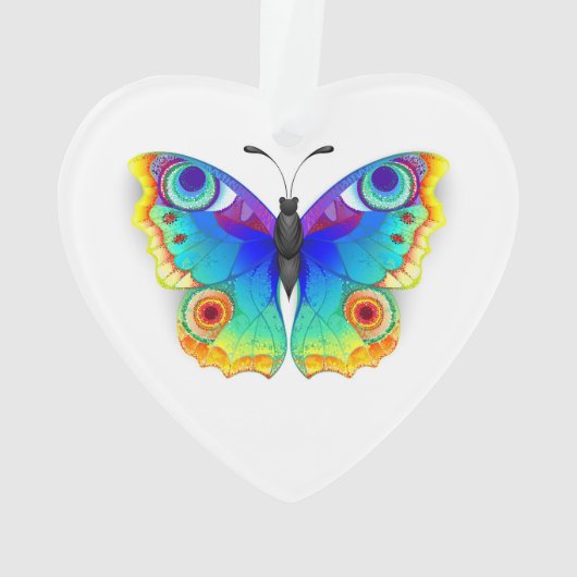 Rainbow Butterfly Peacock Eye Ornament (achterkant)