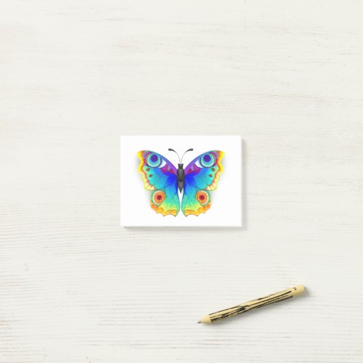 Rainbow Butterfly Peacock Eye Post-it® Notes (Op bureau)