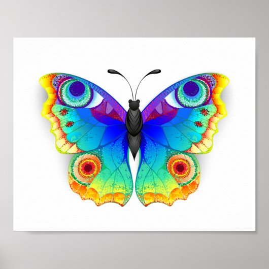 Rainbow Butterfly Peacock Eye Poster (Voorkant)
