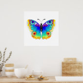 Rainbow Butterfly Peacock Eye Poster (Keuken)