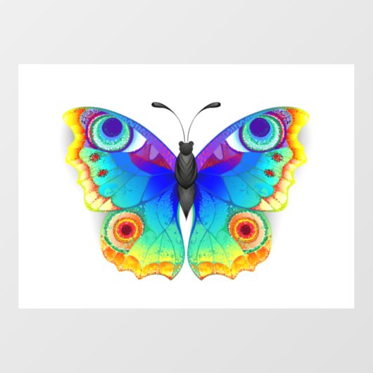 Rainbow Butterfly Peacock Eye Raamsticker (Vel)