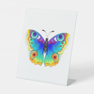 Rainbow Butterfly Peacock Eye Reclamebord Met Voetstuk