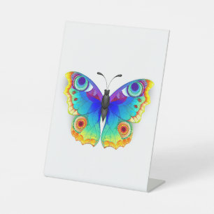 Rainbow Butterfly Peacock Eye Reclamebord Met Voetstuk