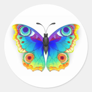 Rainbow Butterfly Peacock Eye Ronde Sticker