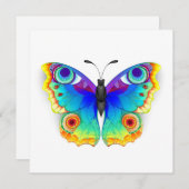 Rainbow Butterfly Peacock Eye Save The Date (Voorkant / Achterkant)