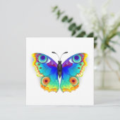 Rainbow Butterfly Peacock Eye Save The Date (Staand voorkant)