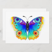 Rainbow Butterfly Peacock Eye Save The Date (Voorkant / Achterkant)