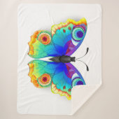 Rainbow Butterfly Peacock Eye Sherpa Deken (Voorkant)