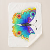 Rainbow Butterfly Peacock Eye Sherpa Deken (Voorkant)