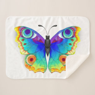 Rainbow Butterfly Peacock Eye Sherpa Deken