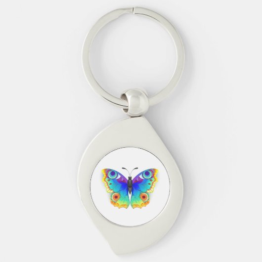 Rainbow Butterfly Peacock Eye Sleutelhanger (Voorkant)