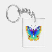 Rainbow Butterfly Peacock Eye Sleutelhanger (Voorkant Links)