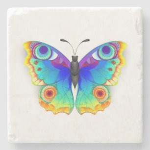 Rainbow Butterfly Peacock Eye Stenen Onderzetter