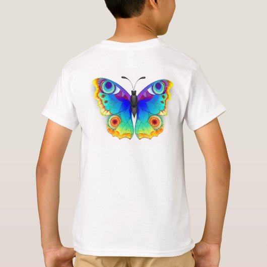Rainbow Butterfly Peacock Eye T-shirt (Achterkant)