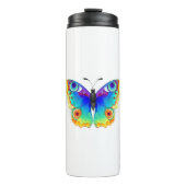 Rainbow Butterfly Peacock Eye Thermosbeker (Voorkant)