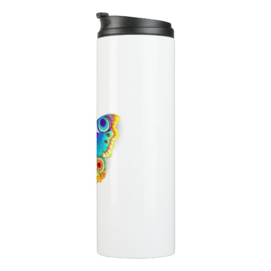 Rainbow Butterfly Peacock Eye Thermosbeker (Geroteerd rechts)