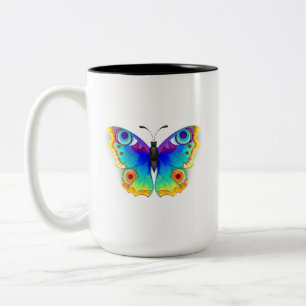 Rainbow Butterfly Peacock Eye Tweekleurige Koffiemok