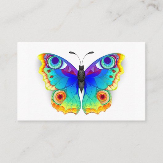 Rainbow Butterfly Peacock Eye Visitekaartje (Voorkant)