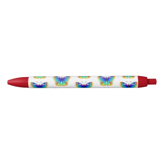 Rainbow Butterfly Peacock Eye Zwarte Inkt Pen (Voorkant)