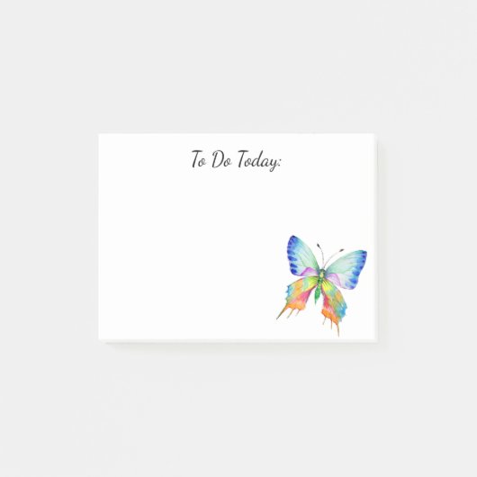 Rainbow Butterfly Personalized Post it Notes (Voorkant)