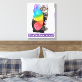 Rainbow Butterfly Princess Kitten Canvas Afdruk (Insitu (Slaapkamer))