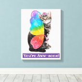 Rainbow Butterfly Princess Kitten Canvas Afdruk (Insitu (Houten vloer))