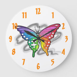 Rainbow Butterfly Wall klok