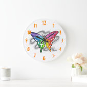 Rainbow Butterfly Wall klok (Huis)