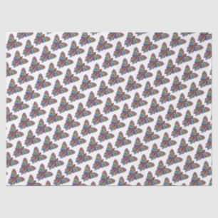 Rainbow Butterfly (wit) - Weefselpapier Tissuepapier