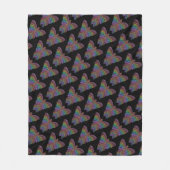 Rainbow Butterfly (zwart) - Fleece Deken (Voorkant)