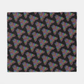 Rainbow Butterfly (zwart) - Fleece Deken (Voorkant (Horizontaal))
