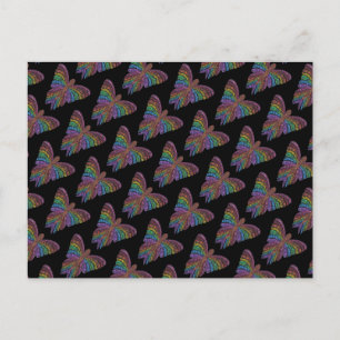 Rainbow Butterfly (zwart motief) - Briefkaart