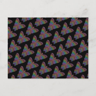 Rainbow Butterfly (zwart motief) - Briefkaart