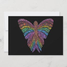 Rainbow Butterfly (zwart single) - Wenskaart Feestdagenkaart