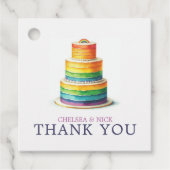 Rainbow Cake bruiloft Bedankjes Labels (Voorkant)