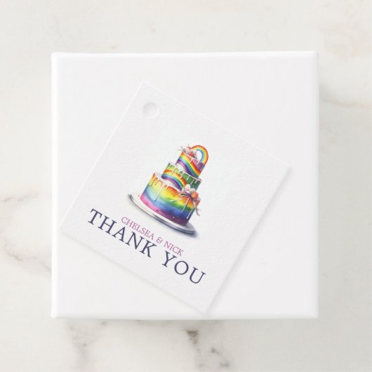 Rainbow Cake bruiloft Bedankjes Labels (In situ)
