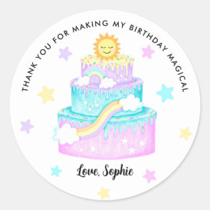 Rainbow Cake Dank u Ronde Sticker
