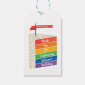 Rainbow Cake Happy Birthday - Aangepast op maat Cadeaulabel (Voorkant)