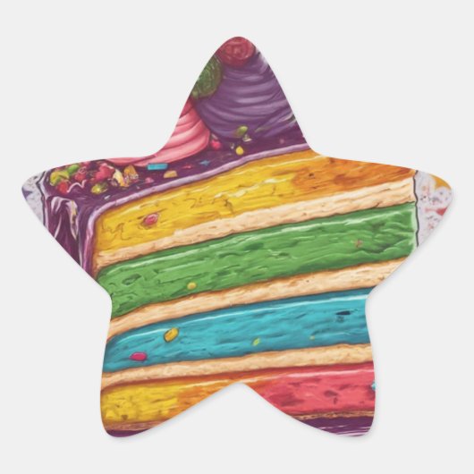 Rainbow Cake Sticker voor Feesten! (Voorkant)