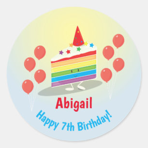 Rainbow Cake Verjaardag STICKER